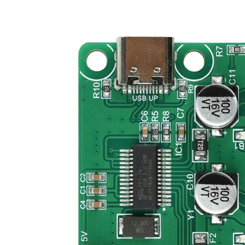 DC 5V 1-to-4 USB 2.0 Full/High-Speed 480Mbps Hub XH2.54/PH2.0 Interface Independent Power Supply Hub Module LED Indicators