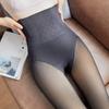 Gray Bottoming Pants Fall and Winter Female Padded Skin Translucent Socks Fishbone High-waisted Abdominal Lifting Hip Outside Wearing One-piece Pants