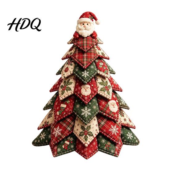 Festive DIY Projects for Holidays Quilted Fabric Christmas Tree Craft Kit Vintage Patchwork Sewing Set Unique Handmade Presents Tabletop Decor Xmas