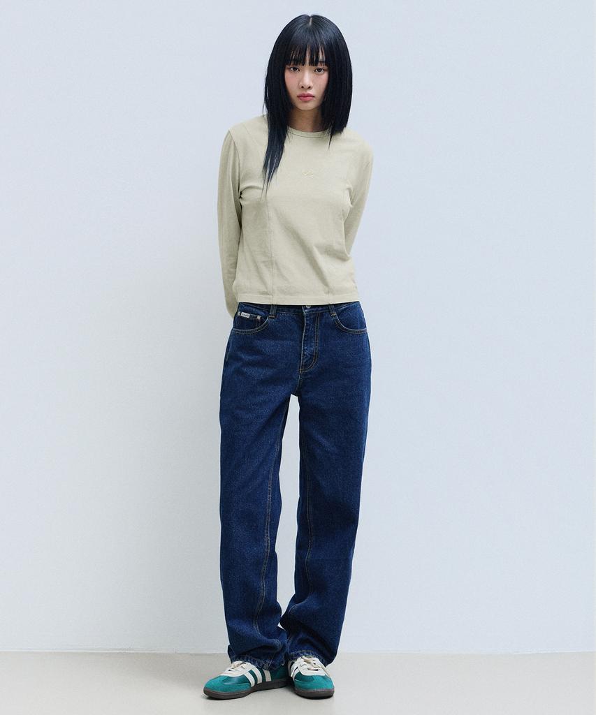 FILLUMINATE (W) Washed Panel Long Sleeve - Beige