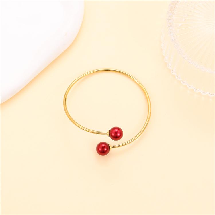 New Design Simple Stylish 18K Gold Colored Pearl Jewelry Adjustable Bracelet for Women