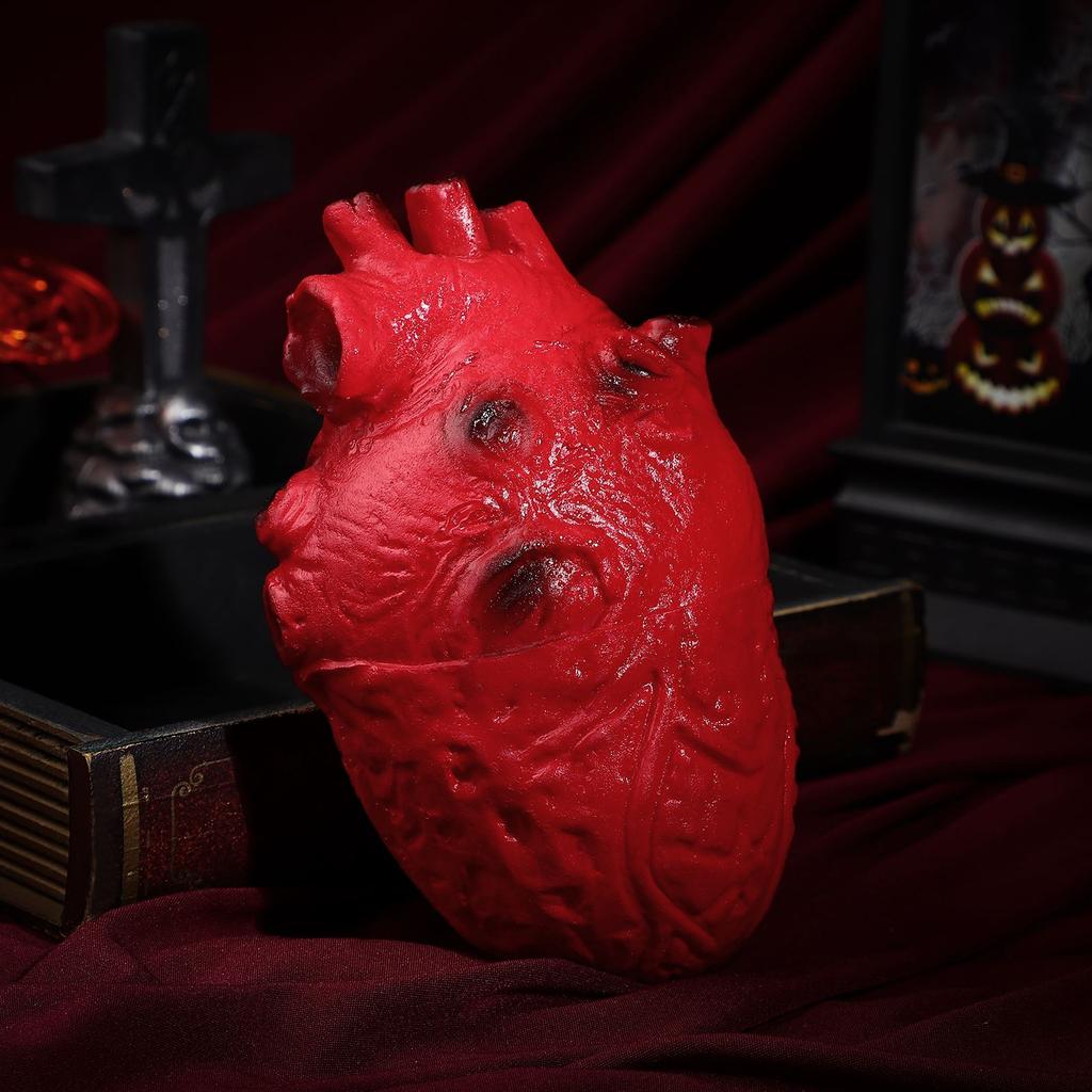 1PC Halloween Horrible Bloody Severed Horror Scary Human Heart Lifesize Scary Fake Rubber Gory Body Part Halloween Decorations