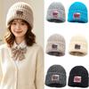 Letter Embroidery Knitted Woolen Hat Thickened Ear Protection Hat Fashion Skullies Cap  Winter