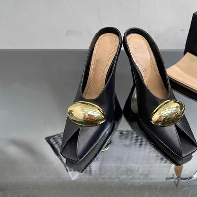 Fashion Show Style 10.5c High Heel Fish Mouth Sandals Spring Summer Black White Fashion Sexy Professional Commuter Women Shoes  Size 43