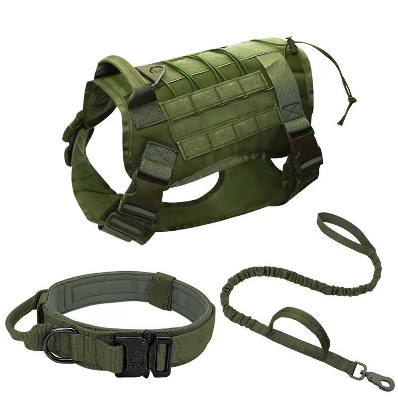 Outdoor tactical dog clothes, dog leash, dog vest, dog collar set, explosion-proof impact design