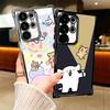 Kawaii Line Puppy Cute Soft Phone Case For Samsung Galaxy S26 Ultra S25 Edge S24 FE S23 Plus S22 S21 + S20 Plating Anti-Fall Fun