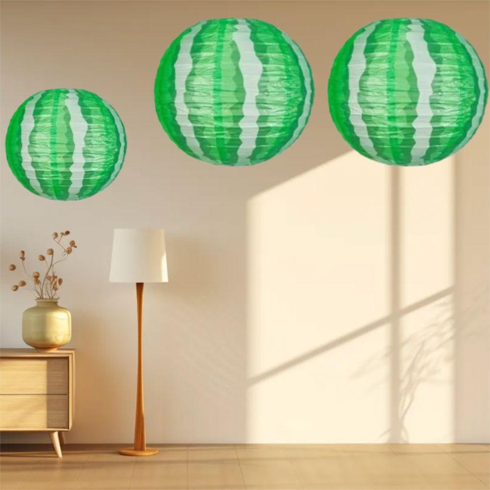 3pcs 10inch Watermelon Paper Lantern Portable Summer Hanging Lantern Hawaii Party