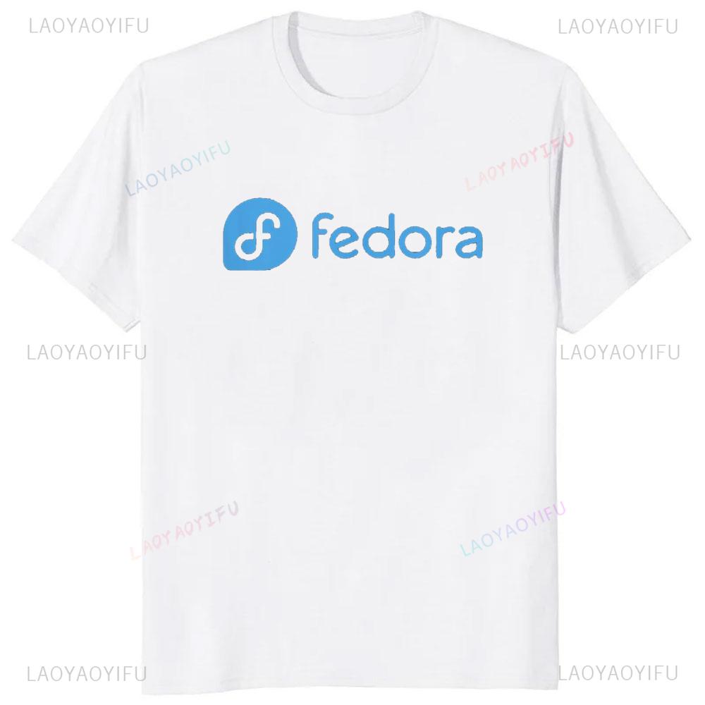 Fedora Linux Security Stability Performance for Developers T-Shirt Casual Fashion Loose Harajuku Man Tshirt Hip Hop Women Tees