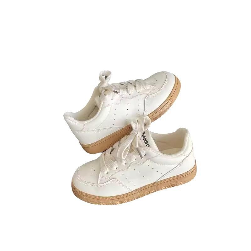 Casual Versatile Board Shoes Women's 2025 New Autumn Thin-soled Flat-bottomed Breathable Korean Round Head Sports Ins Little White Shoes