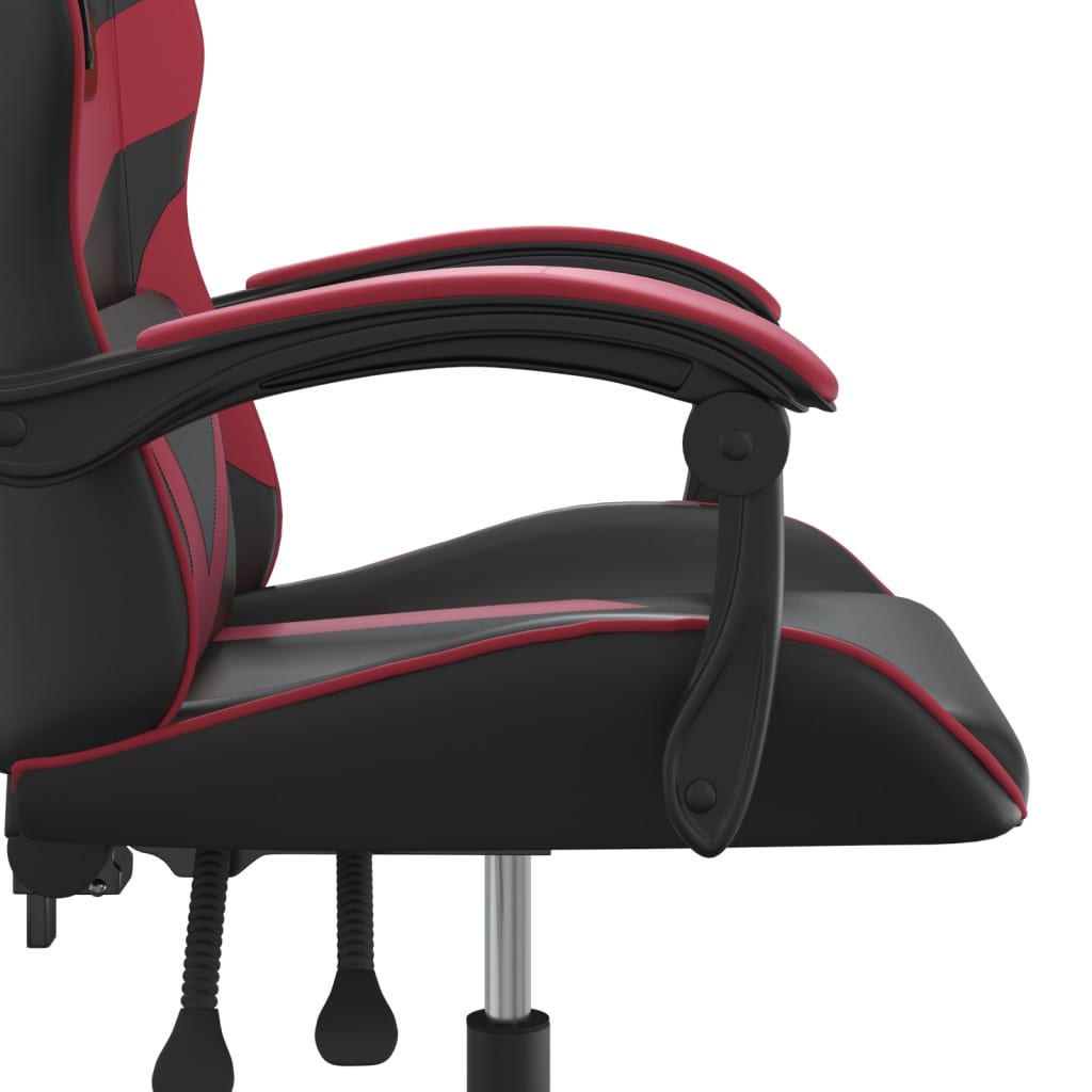 Gaming Chair Swivel Black and Burgundy Artificial Leather