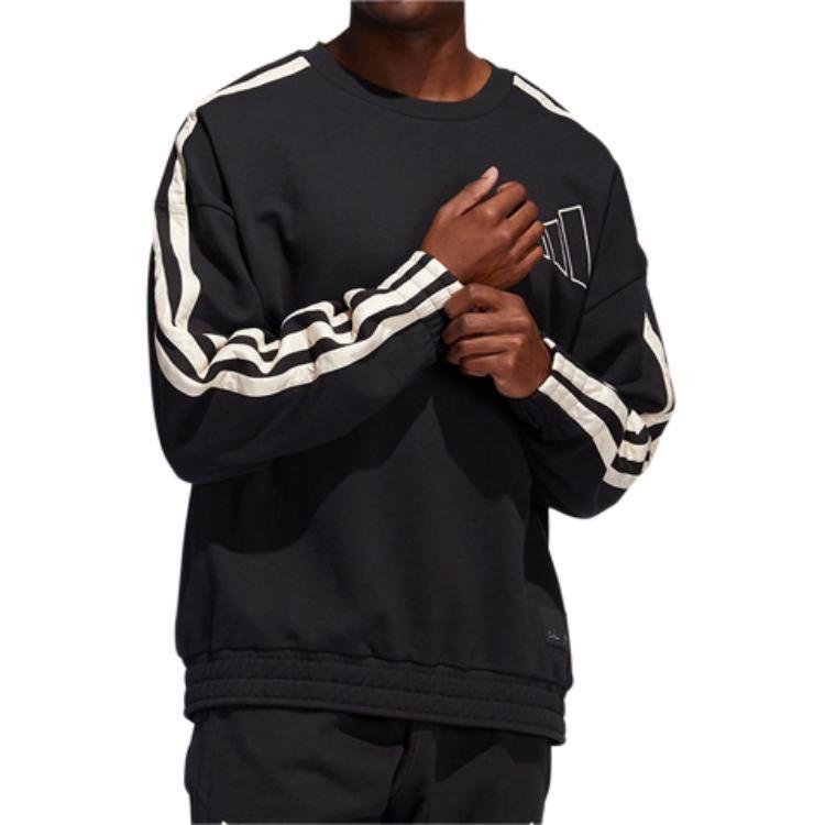 adidas Sweatshirts Men's Black Crew Neck Moderate Regular GH4779