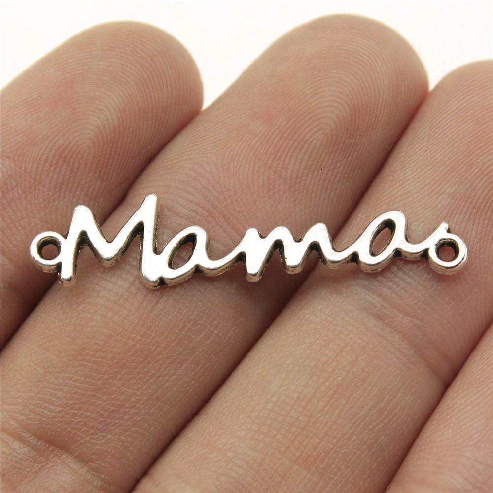 20pcs Mom Series Charms For DIY Jewelry Making Lovely Family Heart Love Mom Charms For Mother's Day Gift