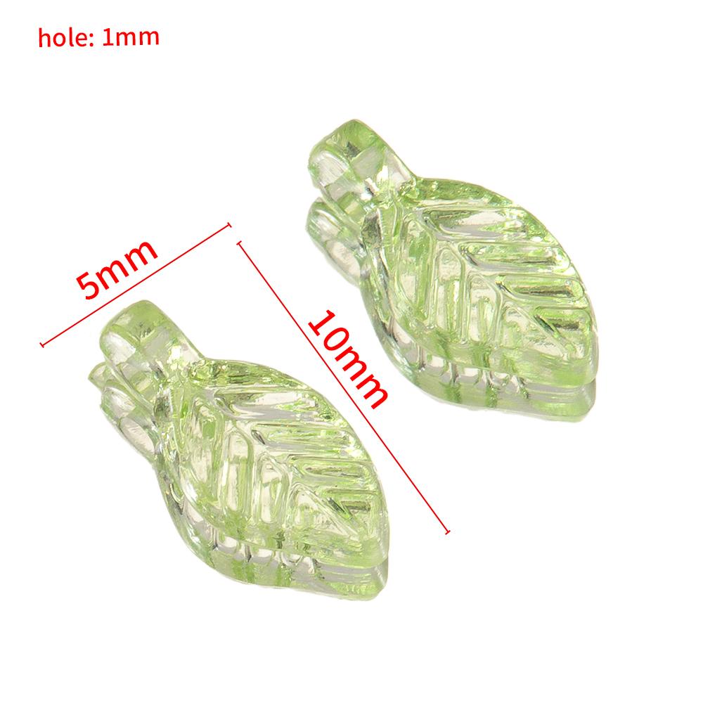 50pcs 100pcs DIY Acrylic Green Leave Pendants Charms Plastic Flower Leaf Loose Beads for Earrings Wedding Hair Jewelry Findings