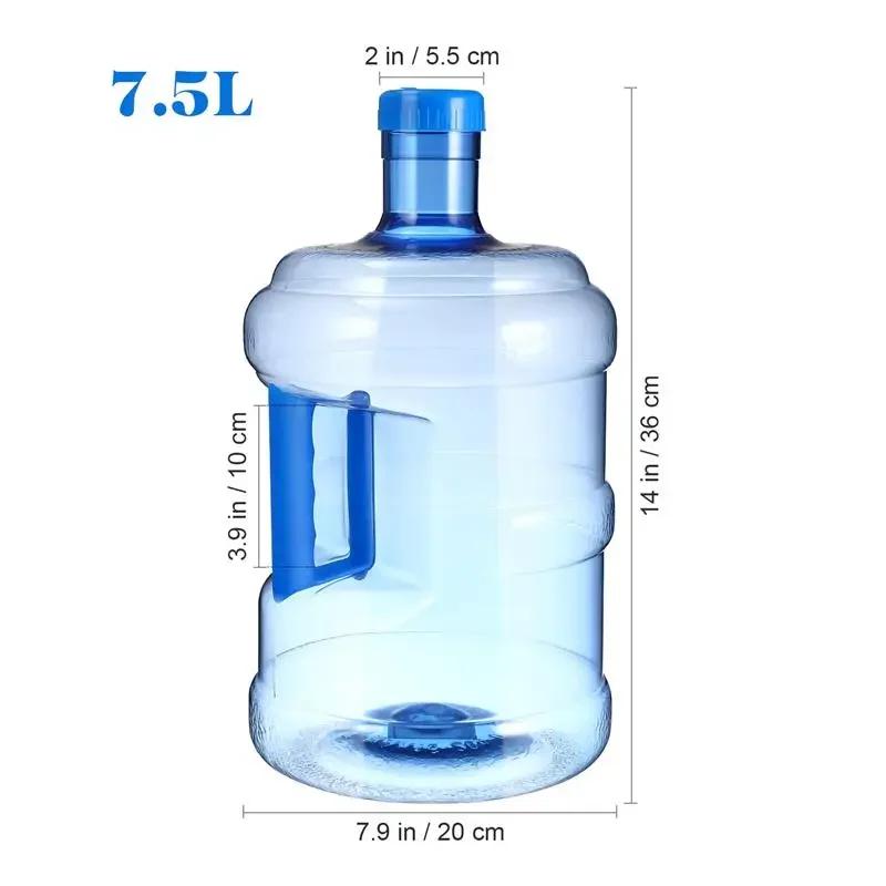 Water Bottle 5L 7.5L Portable Water Bucket Thick Mineral Water Jug Storage Bucket Dispenser Barrel for Outdoor Camping