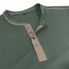 Men's Retro British Style Color Block Henley Long Sleeve Polo Shirt
