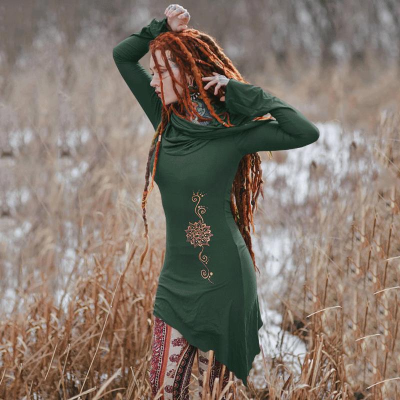 green emerald velvet dress Fairy Dress and Bell Sleeve Wrap Top Set Green Garden / Regular
