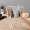 Stainless Steel Dishcloth Hanging Shelf 4 Rods Foldable Design Rag Drain Holder Quick Dry Portable Sink Hand Towel Stand
