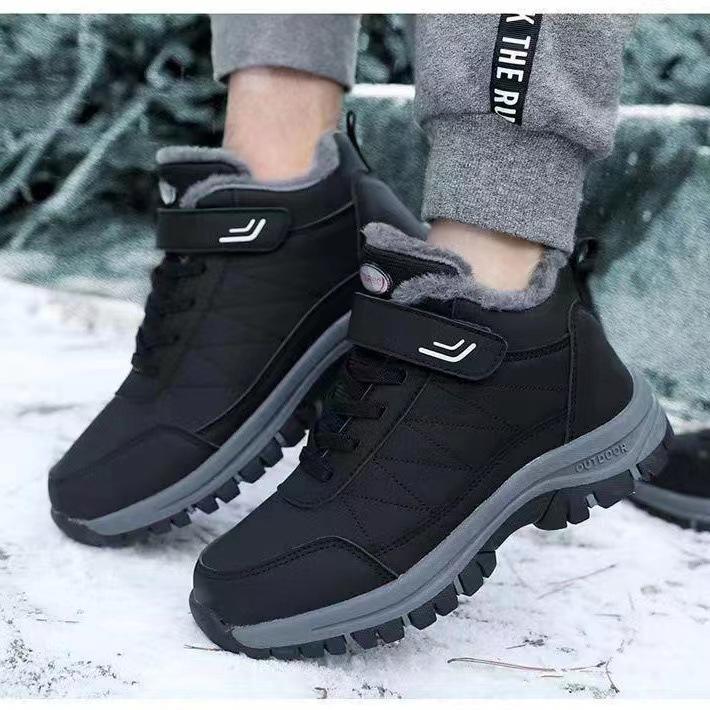 Cotton shoes soft sole cotton medium velvet walking shoes non-slip warm dad winter snow boots