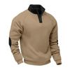 Men's New Color Block Stand Collar Pullover Sweatshirt, Heavyweight Fleece Lined Loose Long Sleeve Top for Spring Autumn Casual Wear