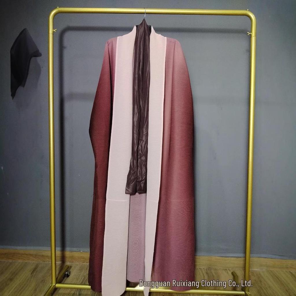 Plus Size African Pleated Long Dress Set - Miyake Style