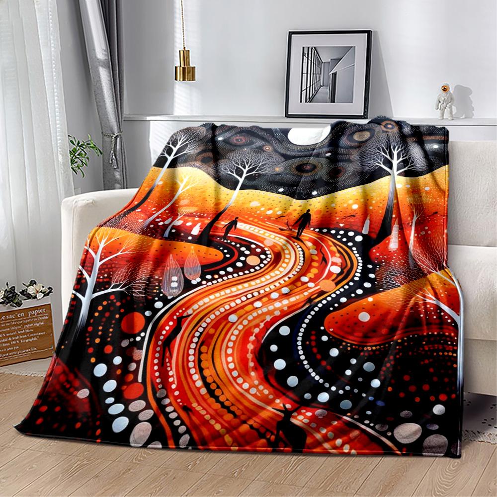 Australian Aboriginal Style 27 Blanket Soft Warm Cozy Suitable for Chair Bed Seaside for All Occasions Digital Print
