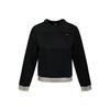 Embroidered Logo Patchwork Crewneck Pullover Sweatshirt for Women
