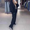 Women's Autumn/Winter Casual Zipper Hoodie & Wide-Leg Pants Set