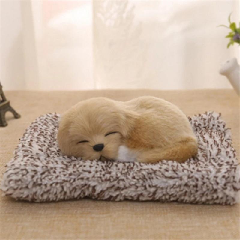 Car Center Console Decoration Stuffed Toy Cute Simulation Animal Plush Sleeping Dog Toy Children's Car Decoration