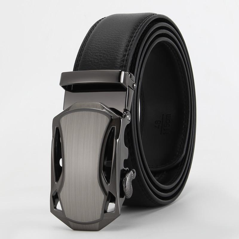 New Style of Men's Real Cowhide Belt Automatic Buckle Multi Color Business and Casual Second layer Cowhide Belt