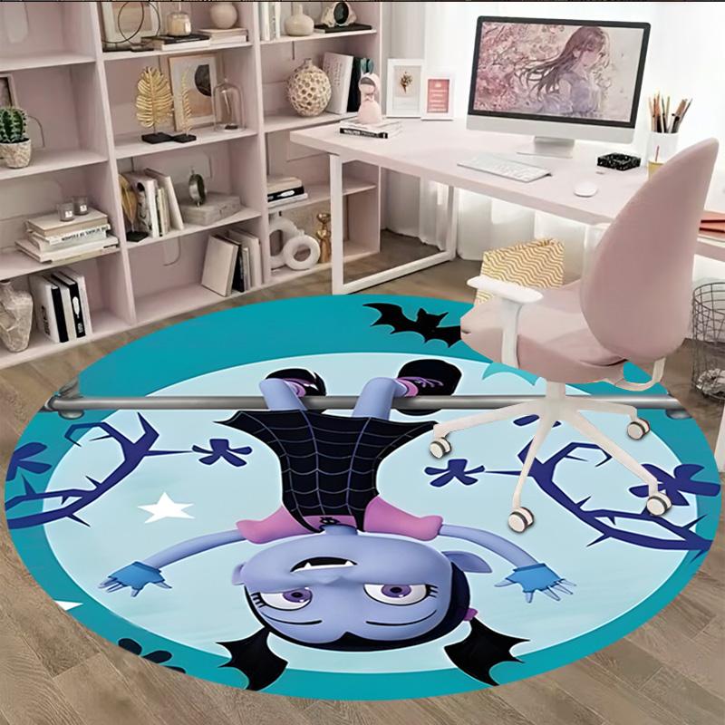 1pc Vampirina1 Print Round Carpet Chair Round Carpet Suitable for Bedroom Living Room Home Decorative Carpet