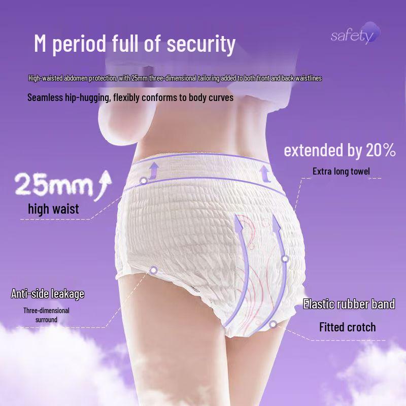 Sicher Schlafen 5er-Pack: Atmungsaktive Menstruations-Pull-Up-Hosen für die Nacht, Postpartale Hygienehöschen