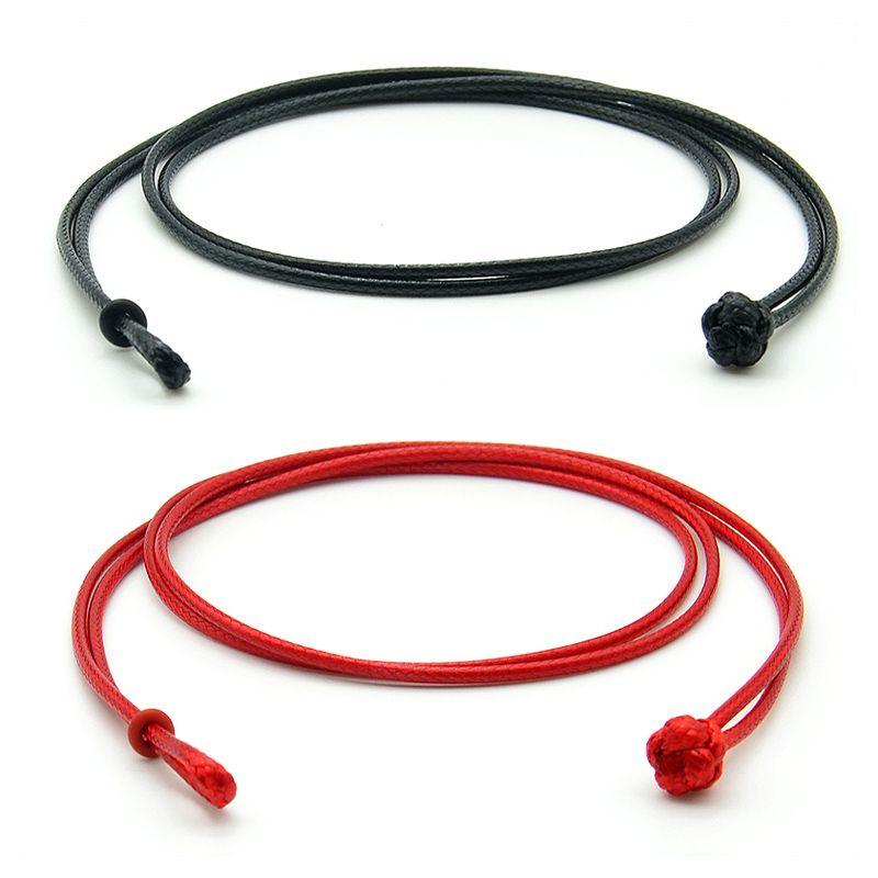 

Пляжный вощеный кожаный шнурок Ожерелье из шнурка Золотая подвеска Шнурок Черно-красный шнурок Бусины для переноса Плетеный шнурок Мужской и женский шнурок-браслет 1.0mm Black Other Sizes