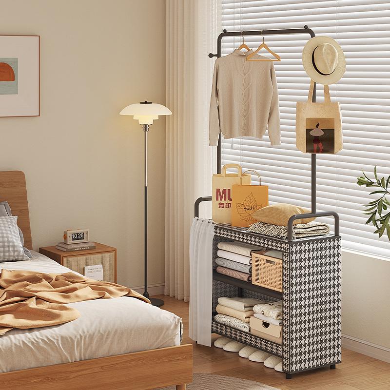 Indoor Thickened Clothes Hanger Rack Floor-standing Closet with Dust-proof for Home Small Apartment Clothing Storage Shelf
