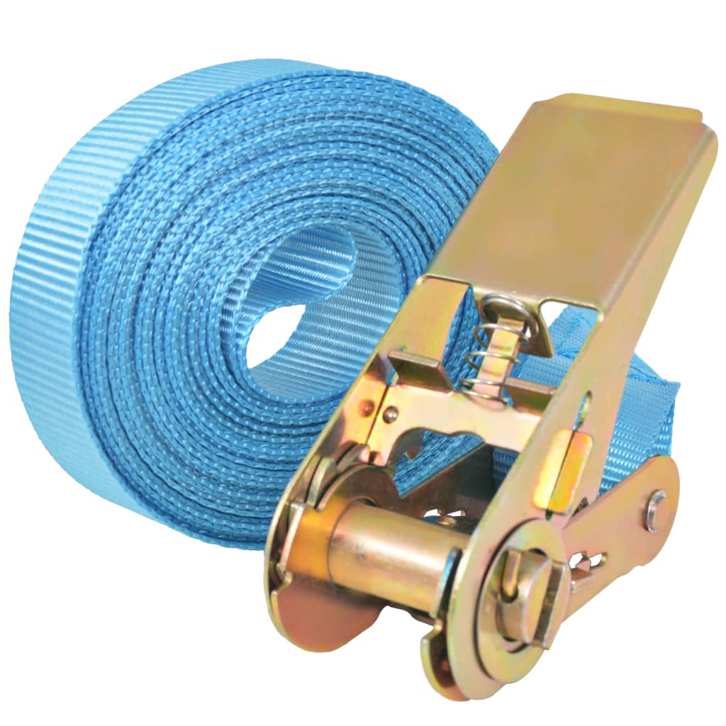 Ratchet Strapping Belts 10 Pcs 0.8 Ton Capacity 4 M * 25 Mm Blue