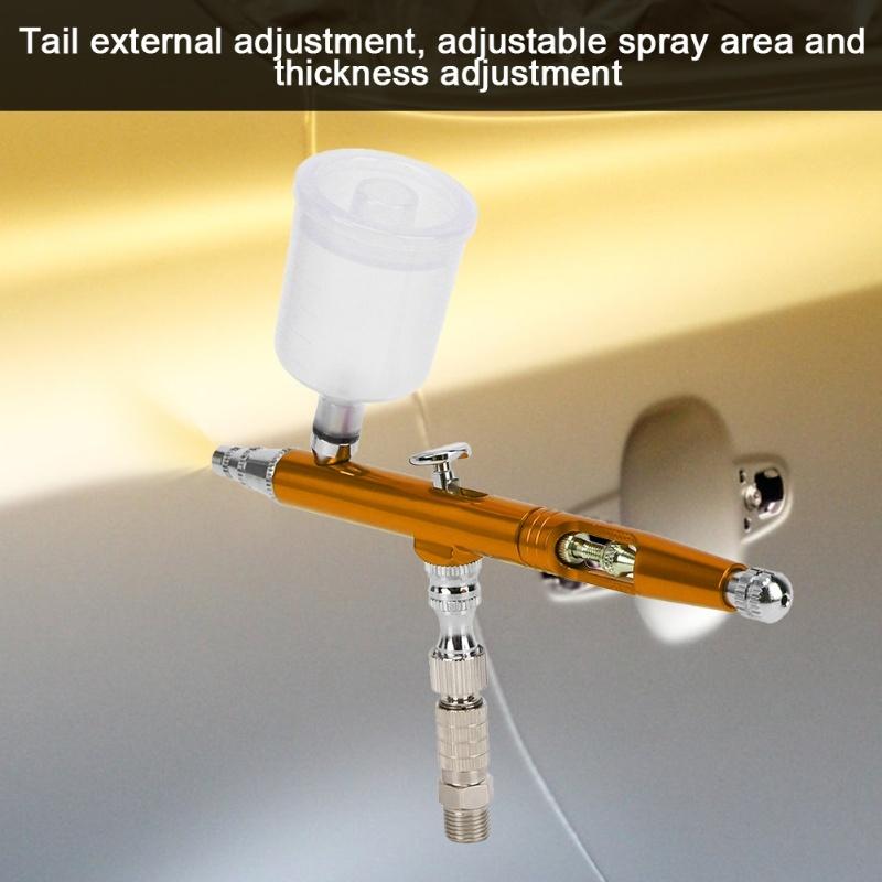 0.3mm Painting Airbrush Gun Mini Set Tail External Adjustment DIY Spray Tool 20CC/40CC Gold