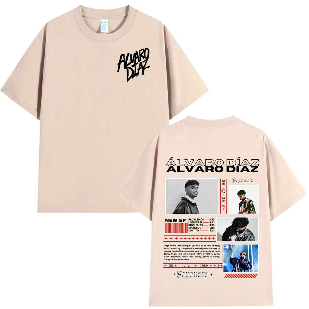 Rap Alvaro Diaz Sayonara Album Merch T Shirts Unisex Clothing Hip Hop Fashion Oversized Short Sleeve Tshirt Casual Cotton Tshirts