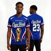 Unisex Sports Jersey Cabo Verde Football Supporter Shirt V Neck Short Sleeve Athletic Top for Fans and Players