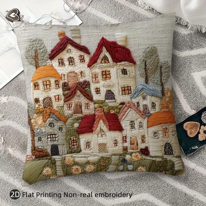Unique 2D Printed Double-sided Printed Pillow Cover Short Plush Suitable Living Rooms Bedrooms Sofas Throw Cushion Cover