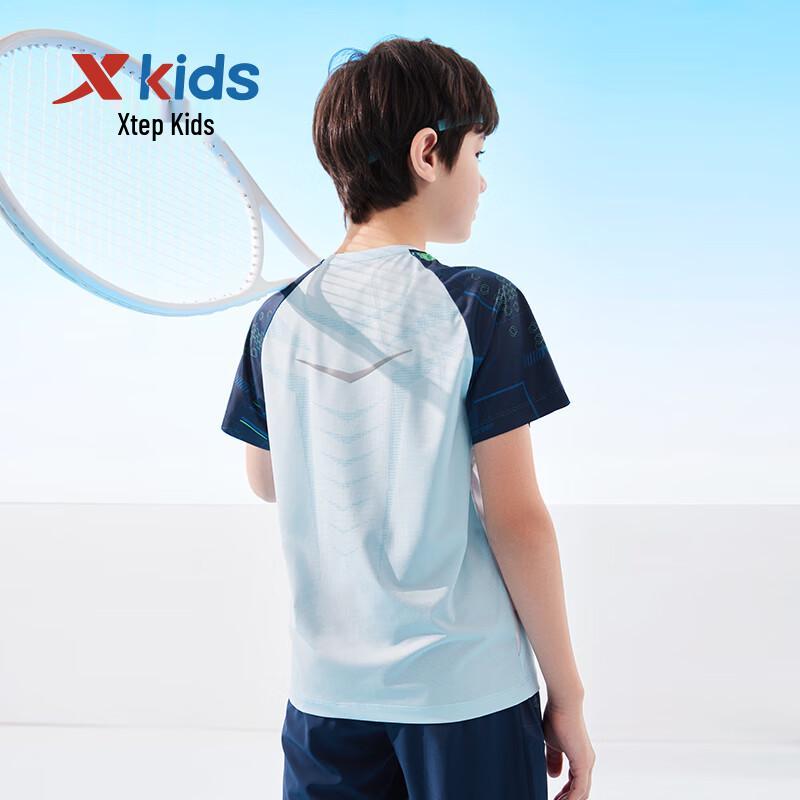 XTEP Boys' Color-block Short Sleeve Knit Shirt
