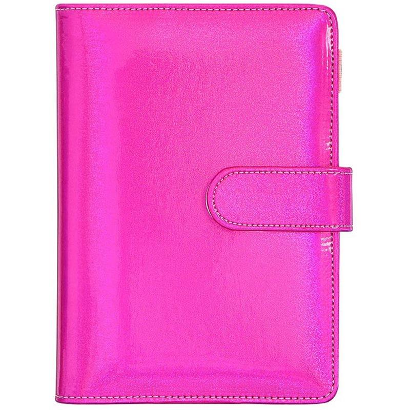 Laser Glitter Macaroon A6/A5 PU Leather DIY Binder Notebook Cover Diary Agenda Planner Paper Cover School Stationery