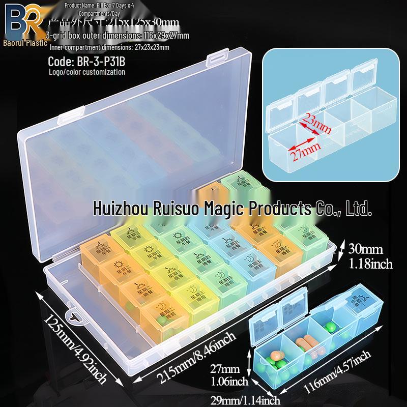 7-Day Round Petal Pill Box: Compact 7-Grid Medicine Organizer for Travel