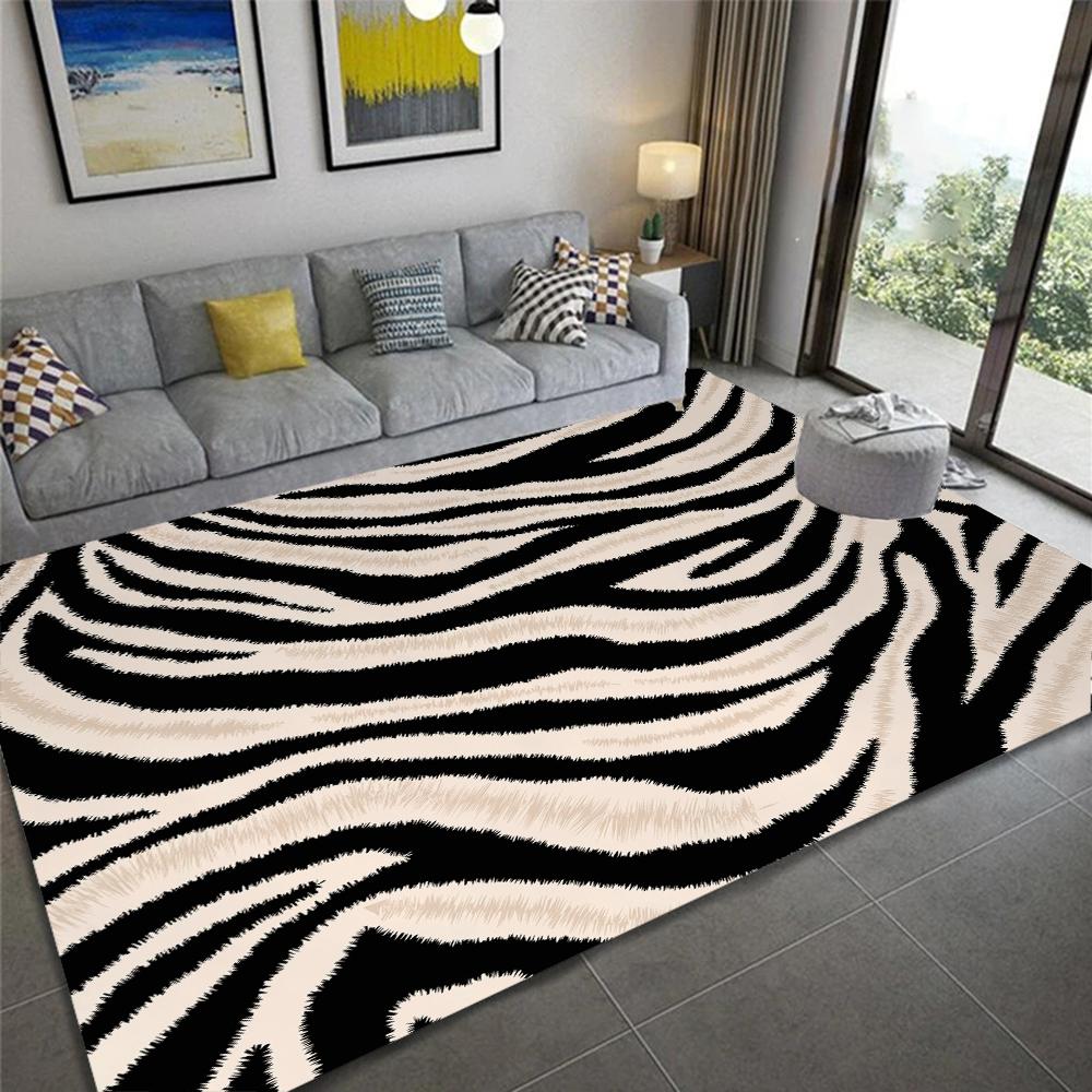 Leopar Zebra Print Flannel Rug Non