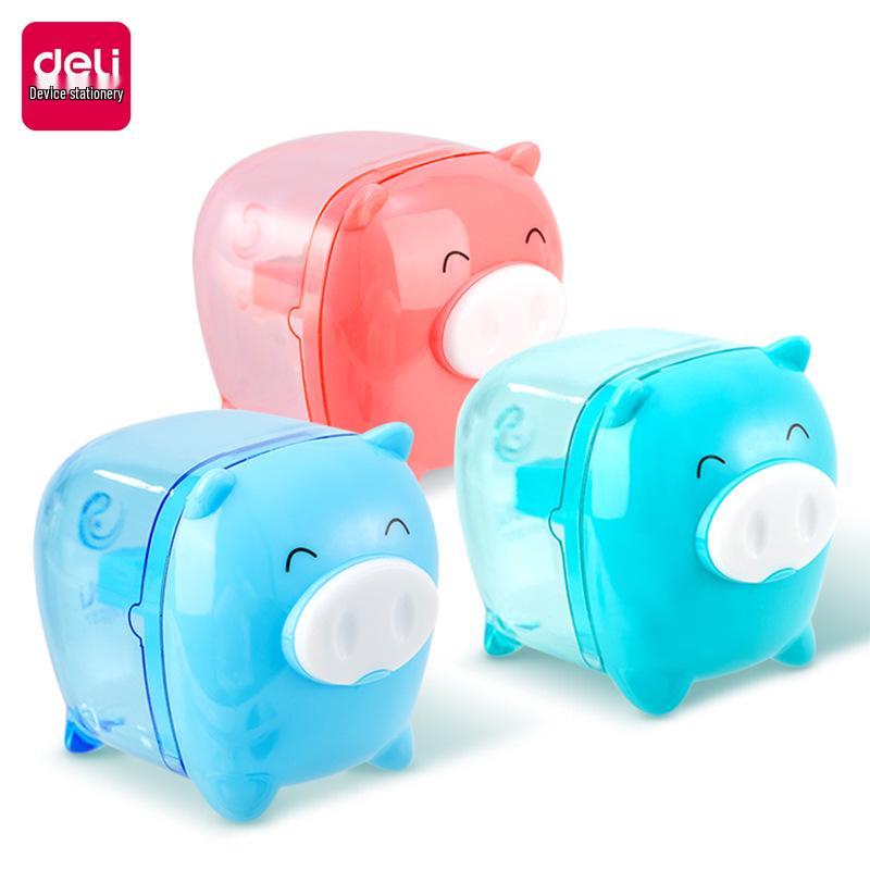 Deli Cartoon Cute Manual Pencil Sharpener for Kids - Plastic Student Stationery