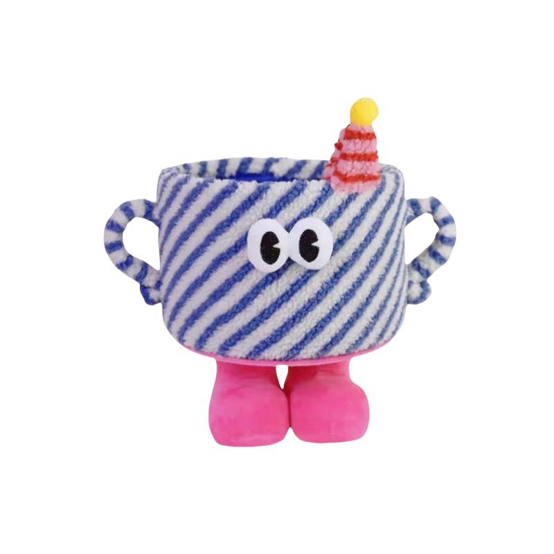 Little Monster Storage Basket Lamb Fleece Cotton Rope Finishing Basket Cute Cartoon Storage Basket Tabletop Ornament