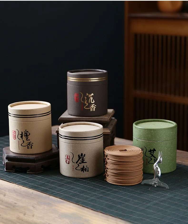 4 Hours 20/48/72/120 Plates Coil Incense Natural Sandalwood OUDH Fragrant Buddha Yoga Refreshing Cense Small Business Supplies