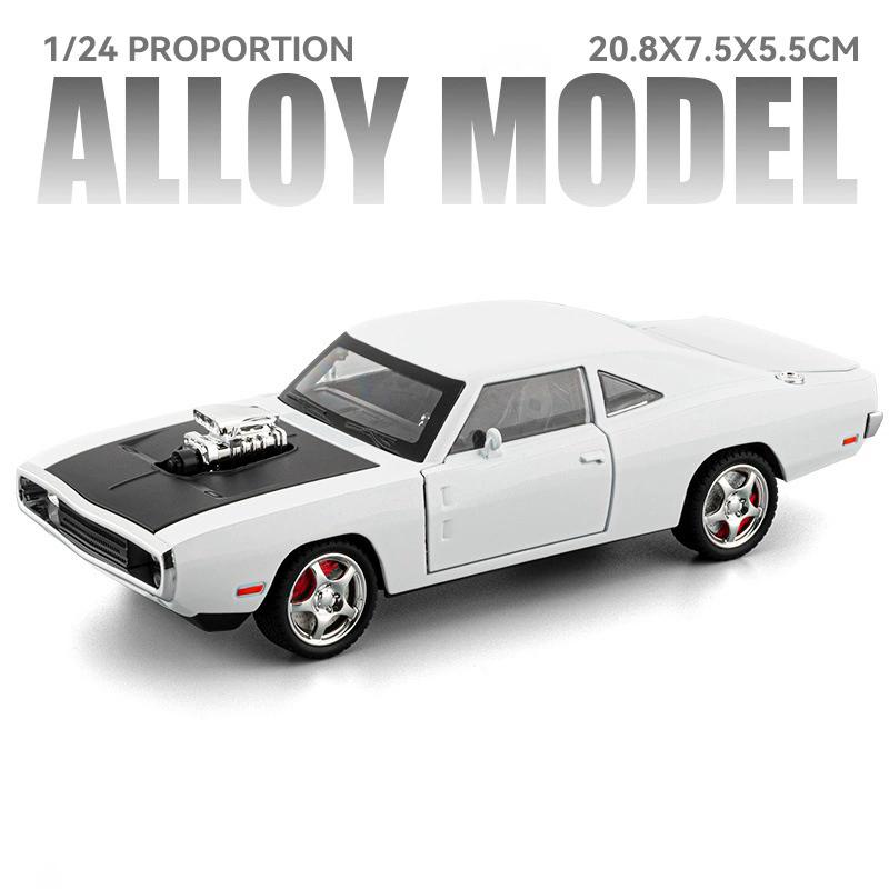 1:24 Charger SRT Hellcat Toy Car Model Wheel Steering Shock Absorption Sports Cars Models Toys Collectible Item for Kids