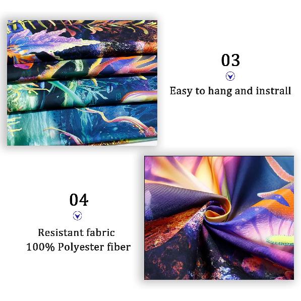Lahasbja Blacklight Astronaut Tapestry UV Reactive Jellyfish Wall Hanging Fantasy Under The Sea World Wall Tapestries Aesthetic Neon Coral Plants