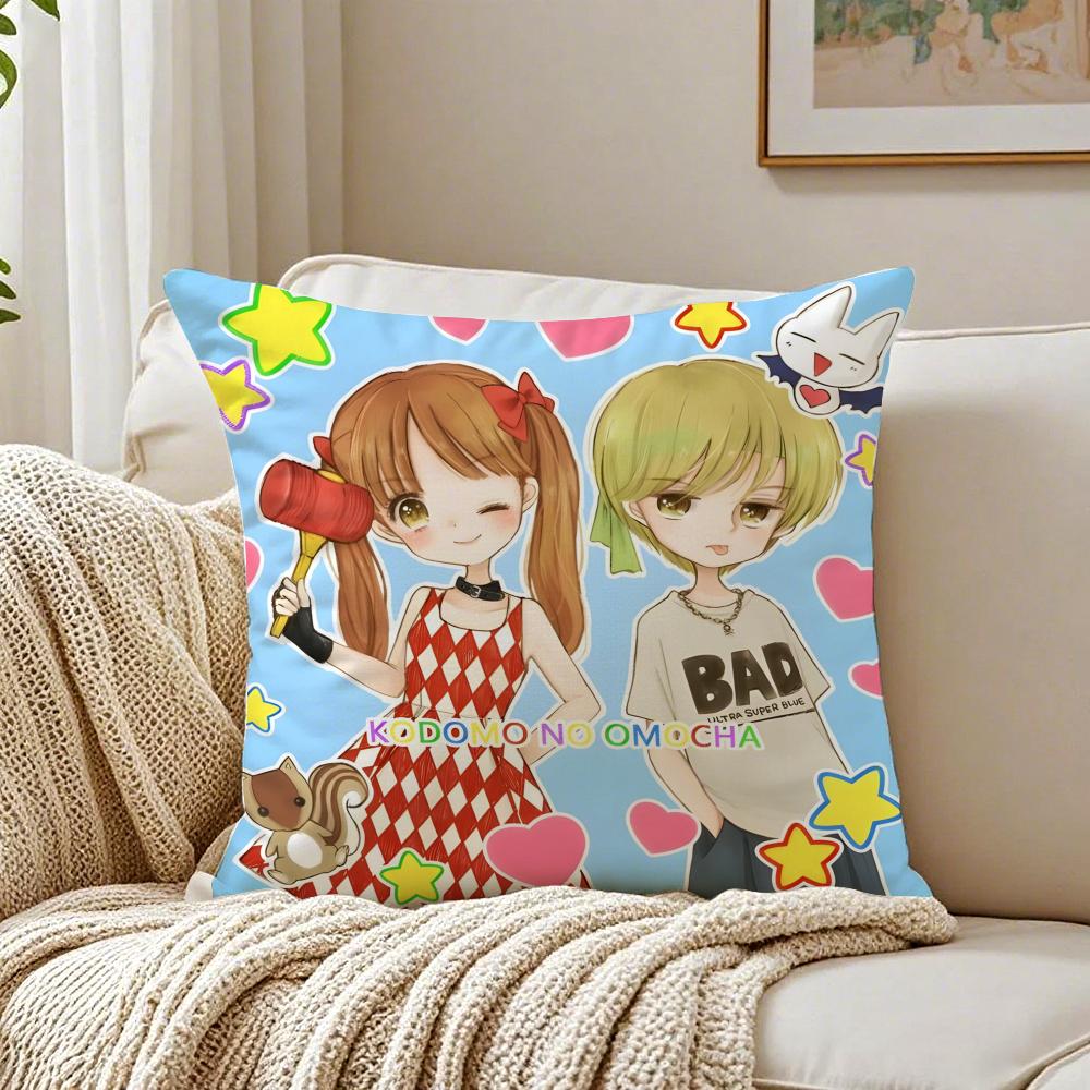 Classic Japanese Anime KKodomo no Omocha anime Cushion Cover Pillowcase Antidustmite living Room Sofa Decor Cushion Room