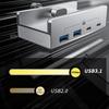 10Gbps USB C USB Hub 4 Ports Aluminum USB 3.1 Docking Hub Clamp for Desk Computer with 5V 2A Extra Power Supply Port