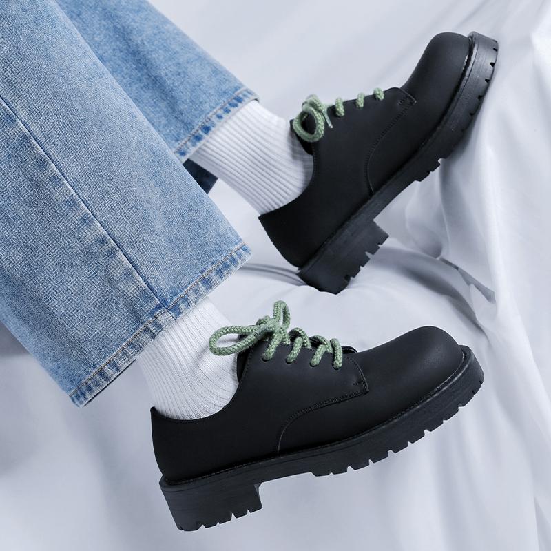 Fashion Thick soled men's leather shoes Trendy designer luxury style Fashion Party Outdoor leisure street Handsome youth shoes New